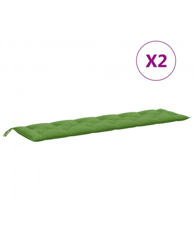 Cuscini Panca Giardino 2pz Verde Mélange 200x50x7 cm Tessuto