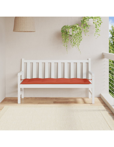 Cuscino Panca da Giardino Rosso Mélange 150x50x7 cm in Tessuto