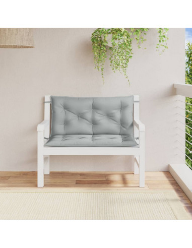 Cuscini Panca Giardino 2pz Grigio Chiaro Mélange 100x50x7 cm