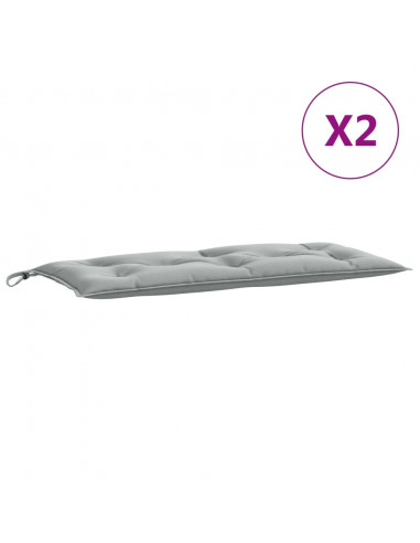 Cuscini Panca Giardino 2pz Grigio Chiaro Mélange 100x50x7 cm