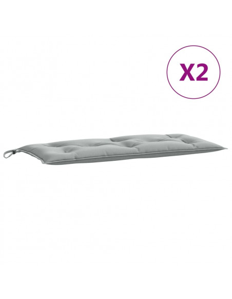 Cuscini Panca Giardino 2pz Grigio Chiaro Mélange 100x50x7 cm