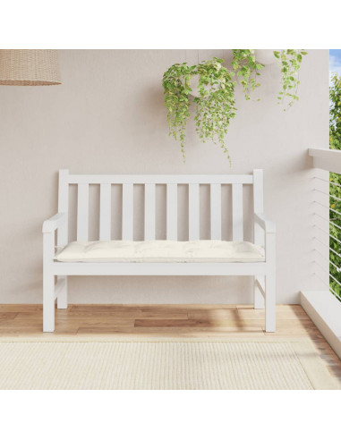 Cuscino per Panca da Giardino Crema Mélange 120x50x7cm Tessuto