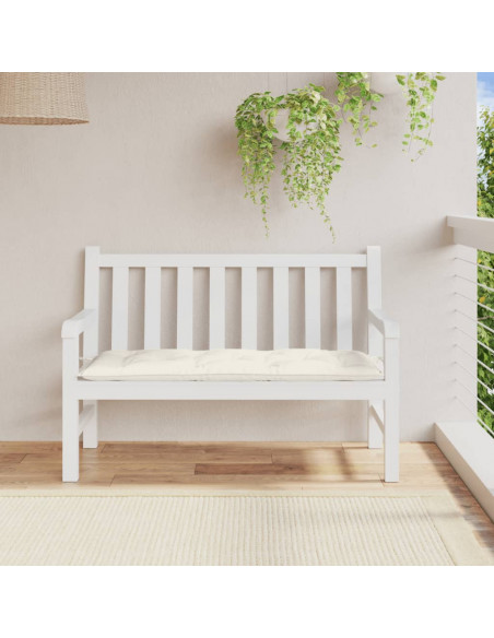 Cuscino per Panca da Giardino Crema Mélange 120x50x7cm Tessuto