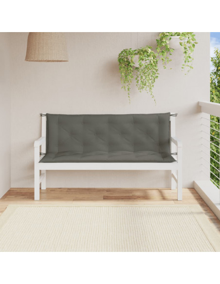 Cuscini Panca Giardino 2pz Grigio Scuro Mélange 150x50x7 cm