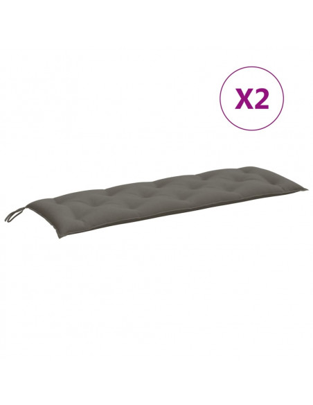 Cuscini Panca Giardino 2pz Grigio Scuro Mélange 150x50x7 cm