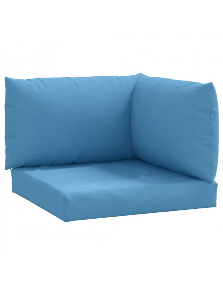 Cuscini per Pallet 3 pz Blu Mélange in Tessuto