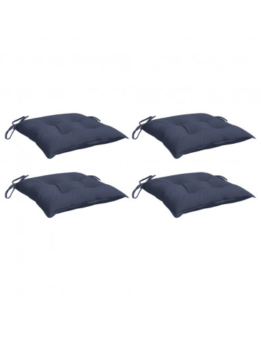 Cuscini per Sedia 4 pz Blu Marino 40x40x7 cm in Tessuto Oxford
