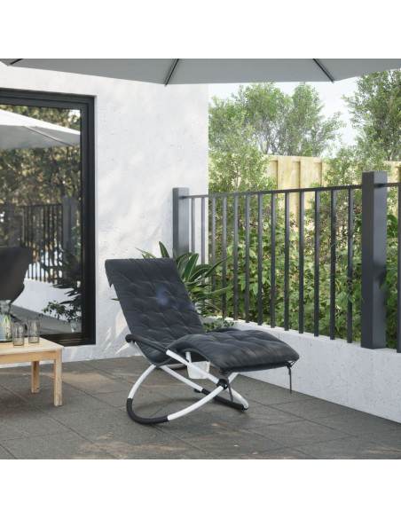 Cuscino per Lettino Nero 160x50x10 cm Finta Pelle Scamosciata