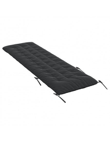 Cuscino per Lettino Nero 160x50x10 cm Finta Pelle Scamosciata