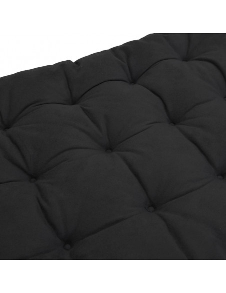 Cuscino per Lettino Nero 160x50x10 cm Finta Pelle Scamosciata