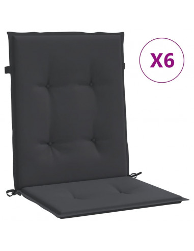 Cuscini per Sedia 6 pz Neri 100x50x3 cm in Tessuto Oxford