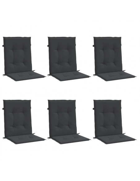 Cuscini per Sedia 6 pz Neri 100x50x3 cm in Tessuto Oxford