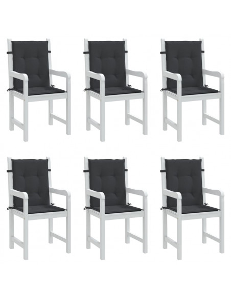 Cuscini per Sedia 6 pz Neri 100x50x3 cm in Tessuto Oxford