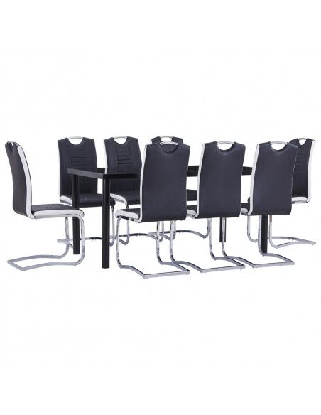 Set Sala da Pranzo 9 pz in Similpelle Nero