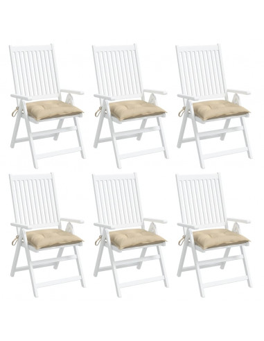 Cuscini per Sedia 6 pz Beige 40x40x7 cm in Tessuto Oxford