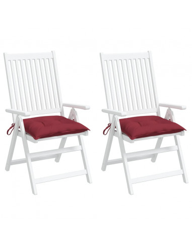 Cuscini per Sedia 2 pz Rosso Vino 40x40x7 cm in Tessuto Oxford