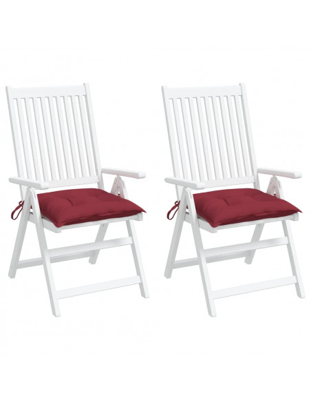 Cuscini per Sedia 2 pz Rosso Vino 40x40x7 cm in Tessuto Oxford