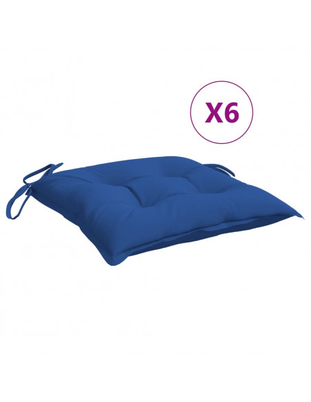 Cuscini per Sedia 6 pz Blu 40x40x7 cm in Tessuto Oxford