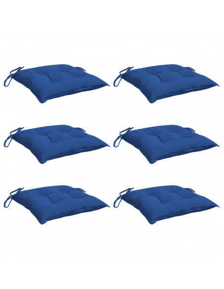 Cuscini per Sedia 6 pz Blu 40x40x7 cm in Tessuto Oxford