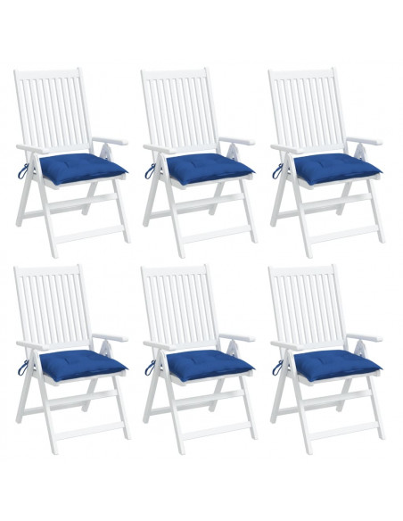 Cuscini per Sedia 6 pz Blu 40x40x7 cm in Tessuto Oxford