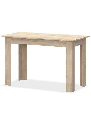 Tavolo da Pranzo e Panche 3 pz in Legno Multistrato Rovere