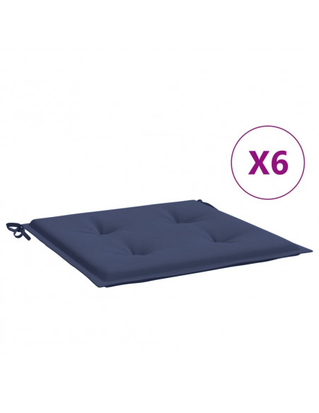 Cuscini per Pallet 6 pz Blu Marino 50x50x3 cm in Tessuto Oxford