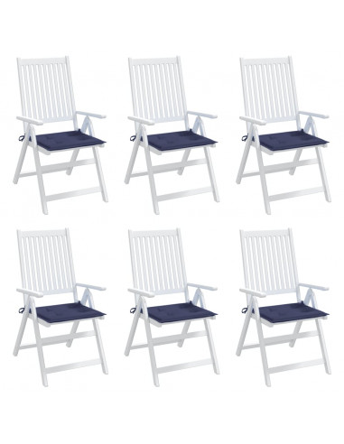 Cuscini per Pallet 6 pz Blu Marino 50x50x3 cm in Tessuto Oxford