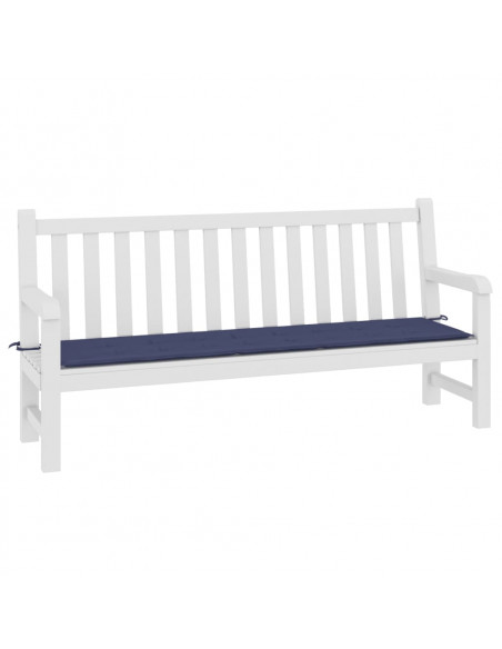 Cuscino Panca da Giardino Blu Marino 200x50x3 cm Tessuto Oxford