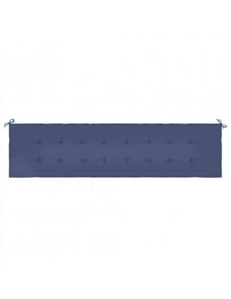 Cuscino Panca da Giardino Blu Marino 200x50x3 cm Tessuto Oxford