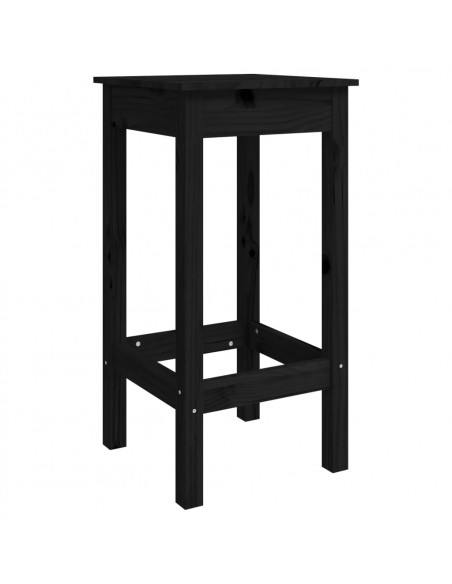 Set da Bar 5 pz Nero in Legno Massello di Pino