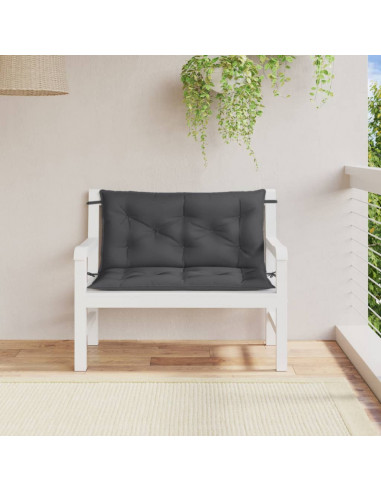 Cuscini Panca Giardino 2pz Antracite Mélange 100x50x7cm Tessuto