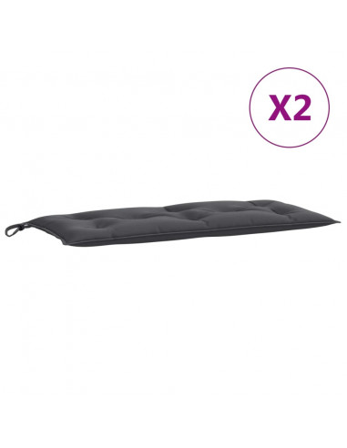 Cuscini Panca Giardino 2pz Antracite Mélange 100x50x7cm Tessuto