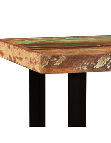 Set da Bar 5 pz in Legno Massello di Recupero e Vera Pelle