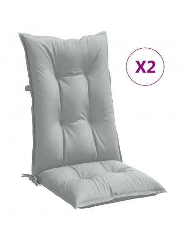 Cuscini Sedia Schiena Alta 2 Grigio Mélange 120x50x7 Tessuto