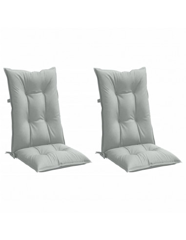 Cuscini Sedia Schiena Alta 2 Grigio Mélange 120x50x7 Tessuto