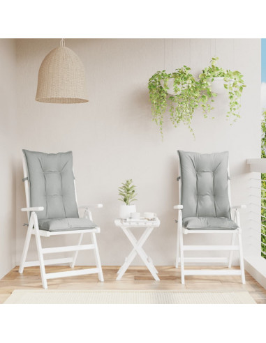 Cuscini Sedia Schiena Alta 2 Grigio Mélange 120x50x7 Tessuto