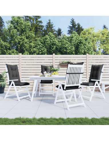 Cuscini Sedia Schiena Alta 4 Antracite Mélange 120x50x7 Tessuto