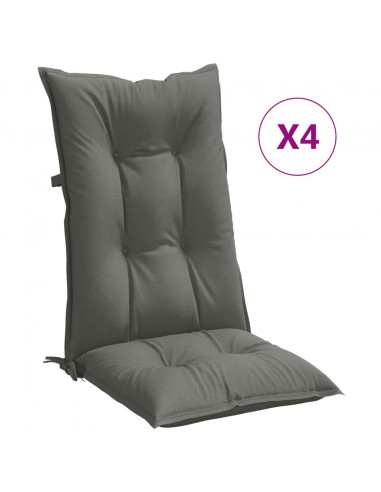 Cuscini Sedia Schiena Alta 4 Grigio Mélange 120x50x7 Tessuto