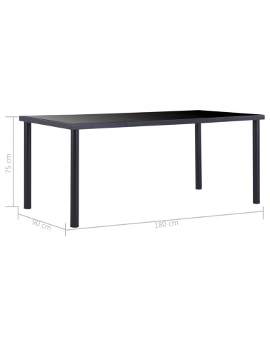 Set Sala da Pranzo 7 pz in Similpelle Nero