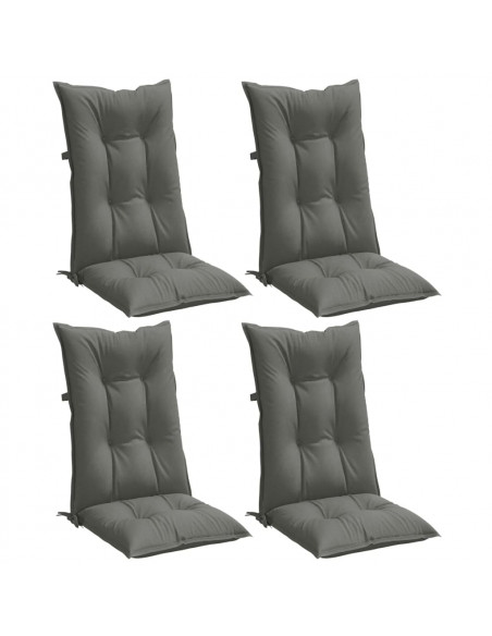 Cuscini Sedia Schiena Alta 4 Grigio Mélange 120x50x7 Tessuto