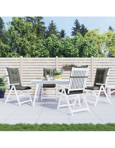 Cuscini Sedia Schiena Alta 4 Grigio Mélange 120x50x7 Tessuto