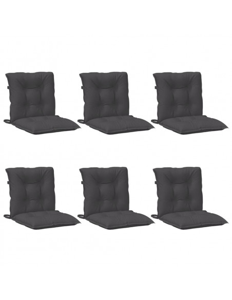 Cuscini Sedia Schiena Bassa 6 pz Antracite Mélange 100x50x7 cm