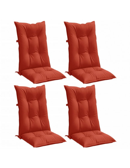 Cuscini Sedia Schiena Alta 4 Rosso Mélange 120x50x7 Tessuto
