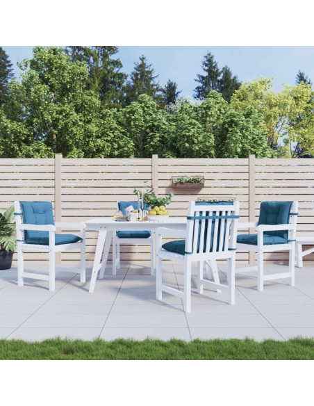 Cuscini Sedia Schiena Bassa 4 pz Blu Mélange 100x50x7 Tessuto