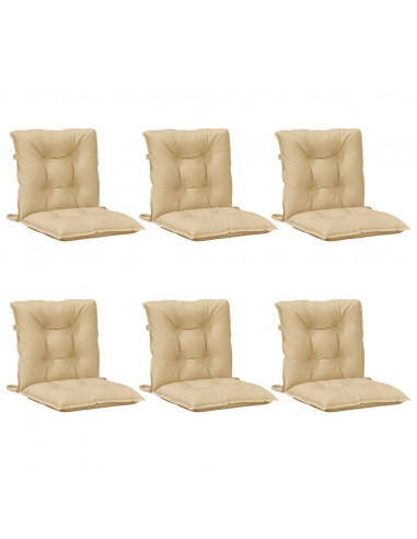 Cuscini Sedia Schiena Bassa 6 pz Beige Mélange 100x50x7 Tessuto