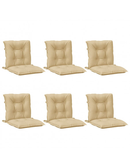 Cuscini Sedia Schiena Bassa 6 pz Beige Mélange 100x50x7 Tessuto