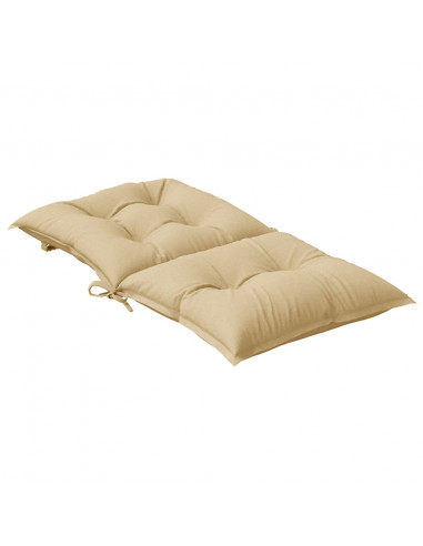 Cuscini Sedia Schiena Bassa 6 pz Beige Mélange 100x50x7 Tessuto