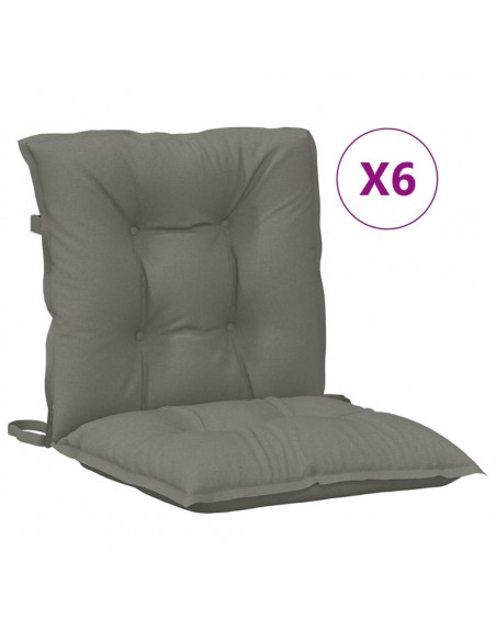 Cuscini Sedia Schiena Bassa 6 pz Grigio Mélange 100x50x7 cm