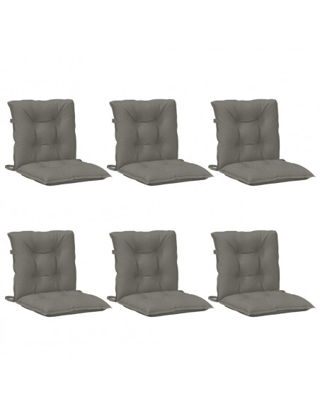 Cuscini Sedia Schiena Bassa 6 pz Grigio Mélange 100x50x7 cm