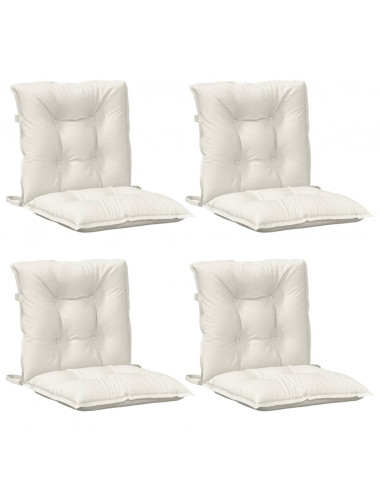 Cuscini Sedia Schiena Bassa 4 pz Crema Mélange 100x50x7 Tessuto